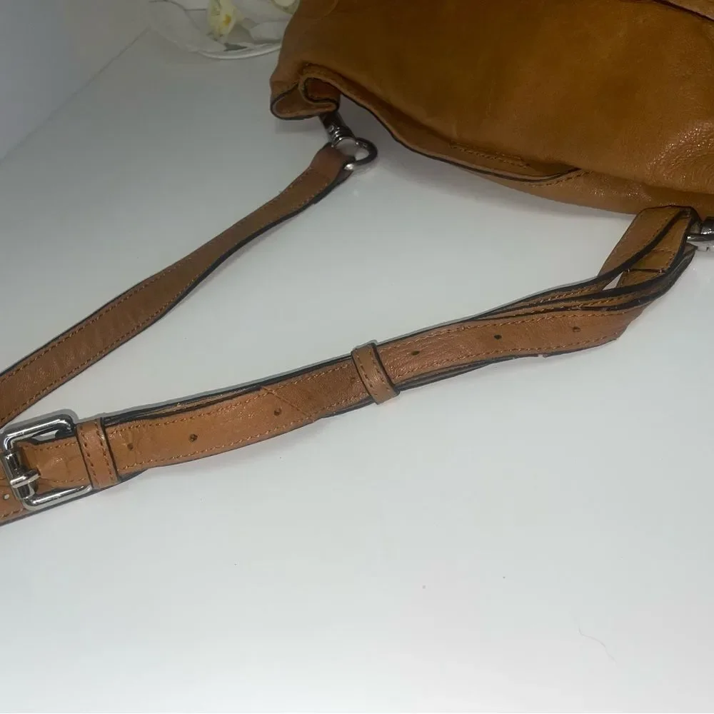 Joelle Hawkins Chic Brown Leather Slouchy Hobo Bag